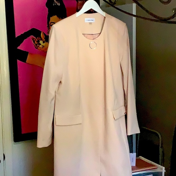 Calvin Klein Pink long coat. - Picture 1 of 9